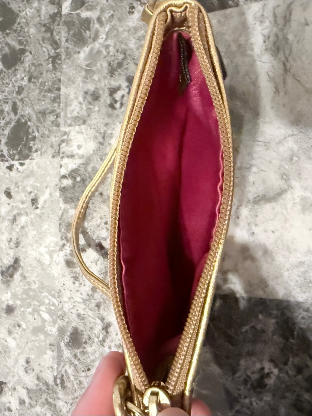 Coach Striped Multicolor Wristlet with Gold Trim - Picture 5 of 5